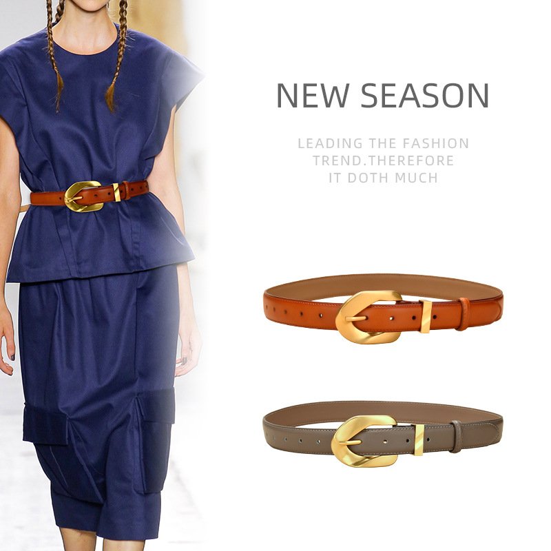 Cinturón de cuero estilo vintage europeo y americano